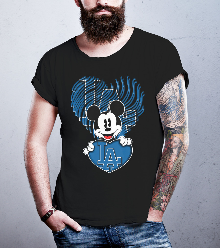 Mick LA Heart Los Angeles Dodgers T-Shirt