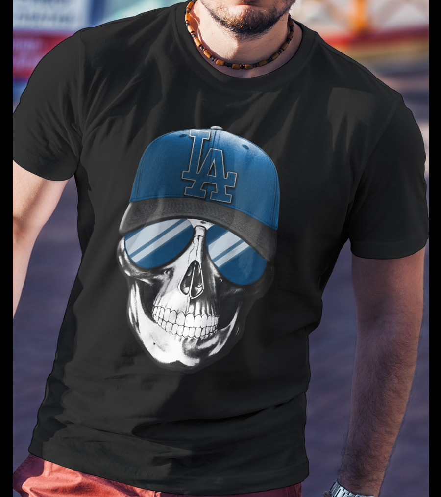 Skull Los Angeles Dodgers LA Cap Sunglasses T-Shirt