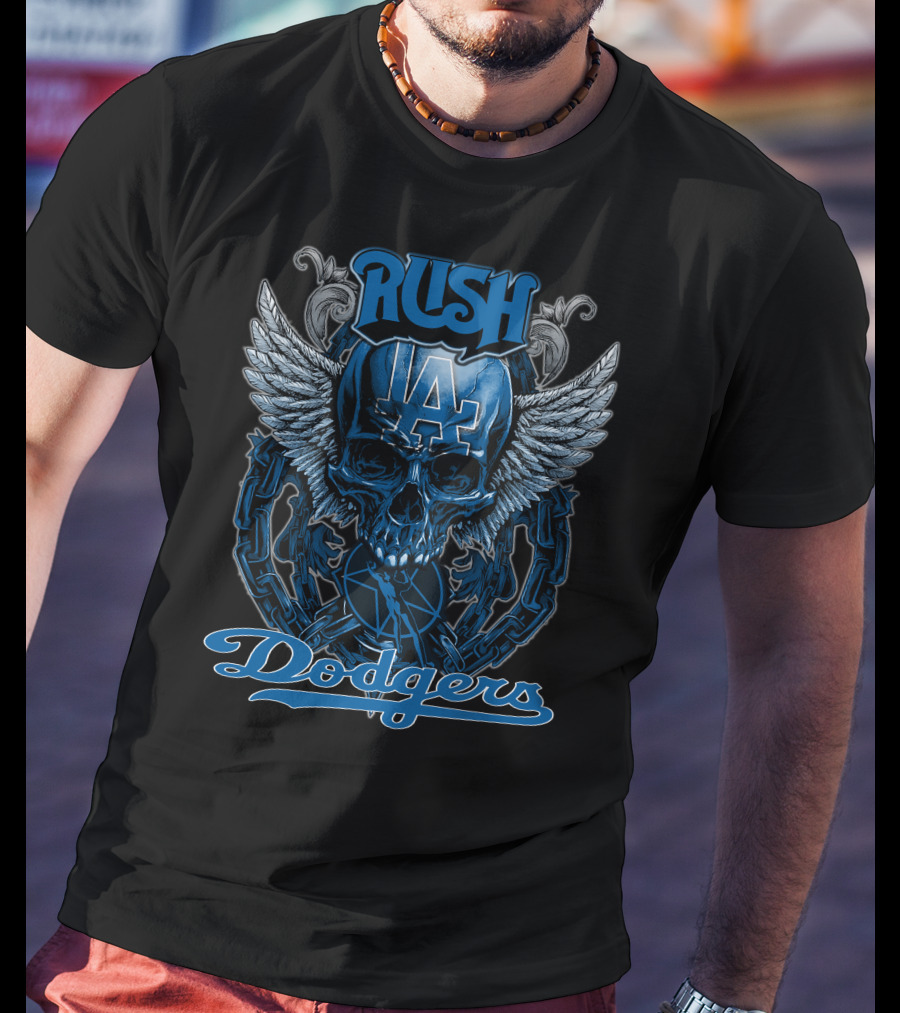 Rush LA Dodgers Skull Wings T-Shirt