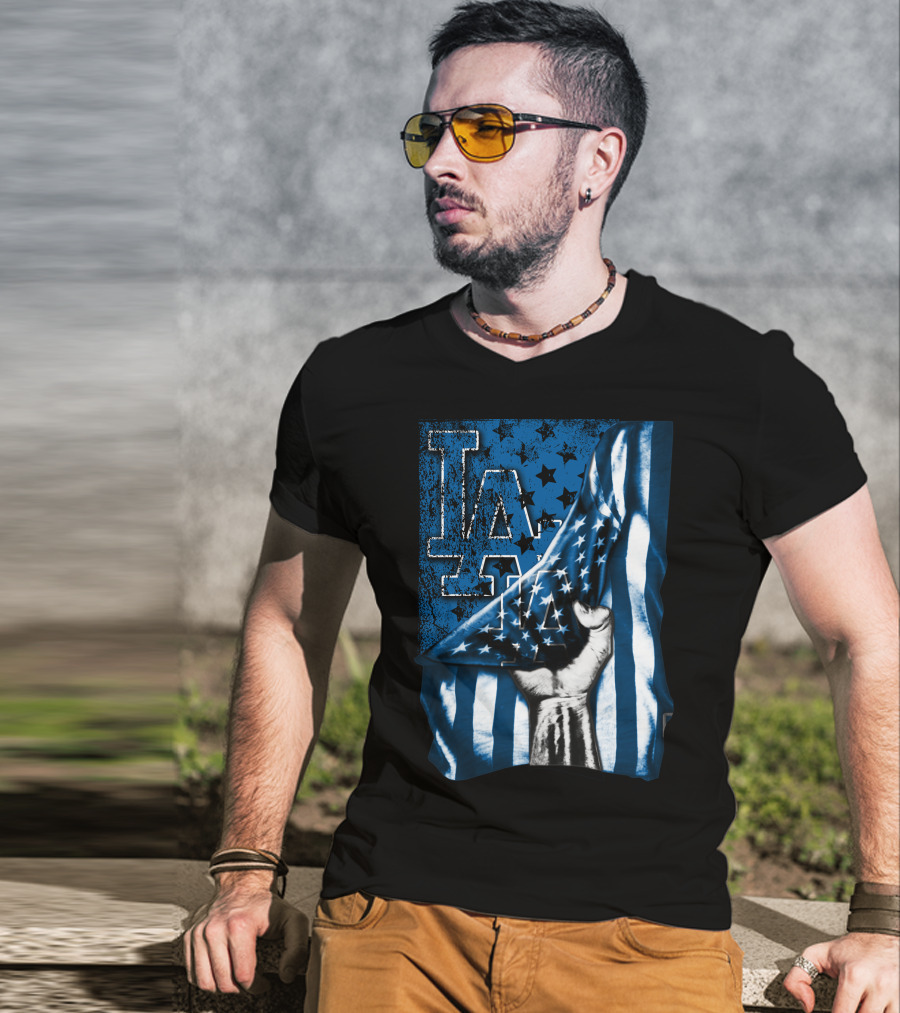 LA Dodgers American Flag T-Shirt