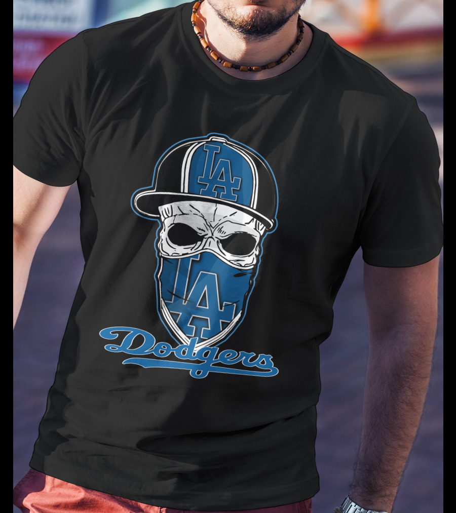 Dodgers Skull Hat LA Los Angeles T-Shirt