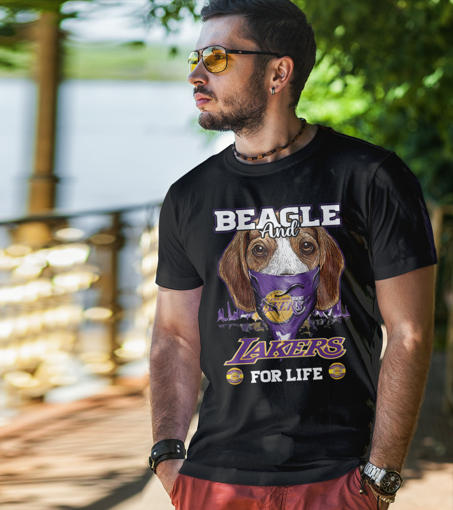 Beagle And Los Angeles Lakers For Life T-Shirt