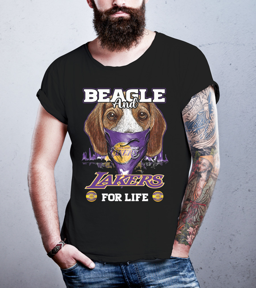 Beagle And Los Angeles Lakers For Life T-Shirt