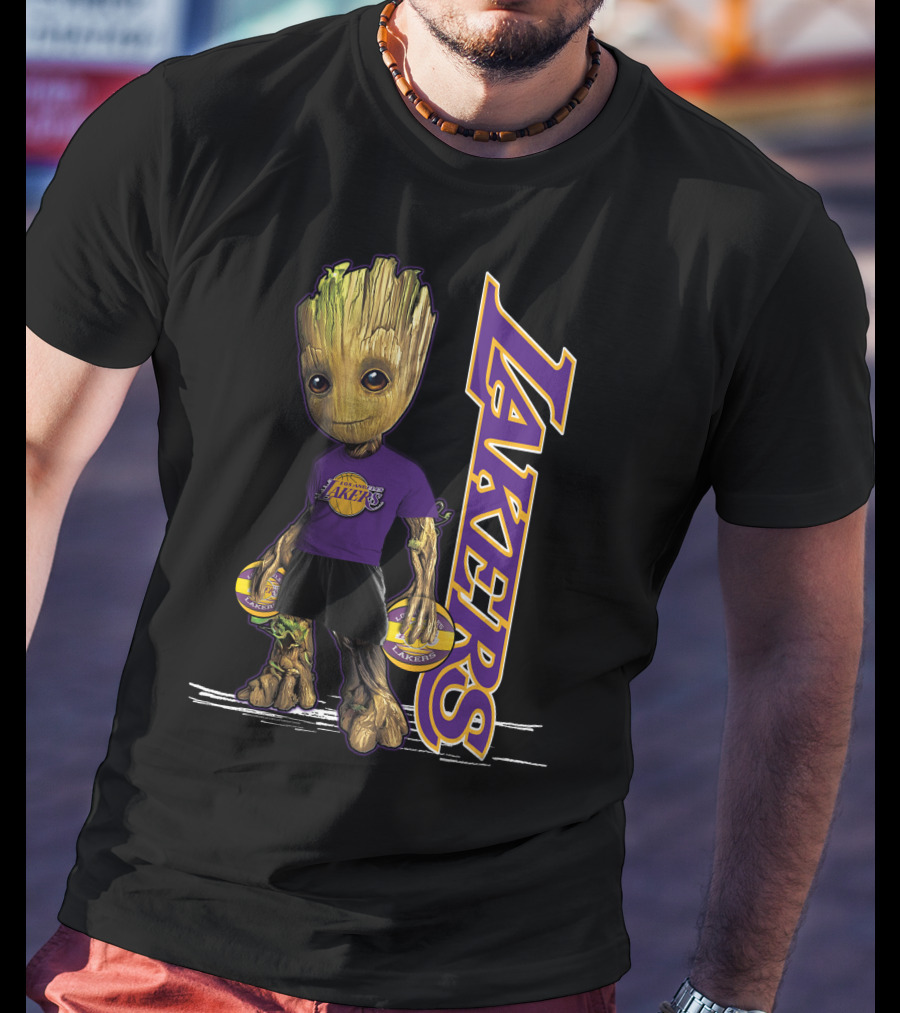 Groot Lakers Basketball Fan Character T-Shirt