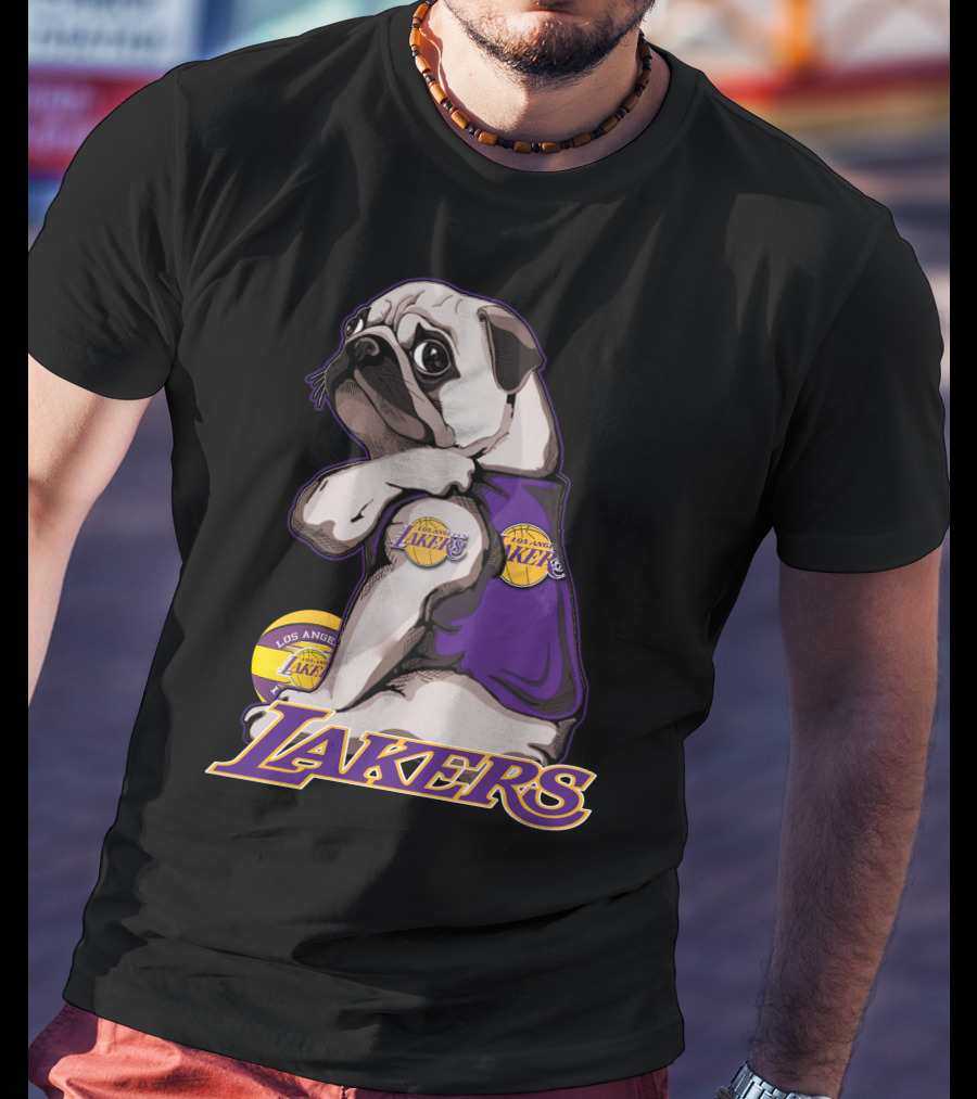 Pug Los Angeles Lakers Basketball T-Shirt