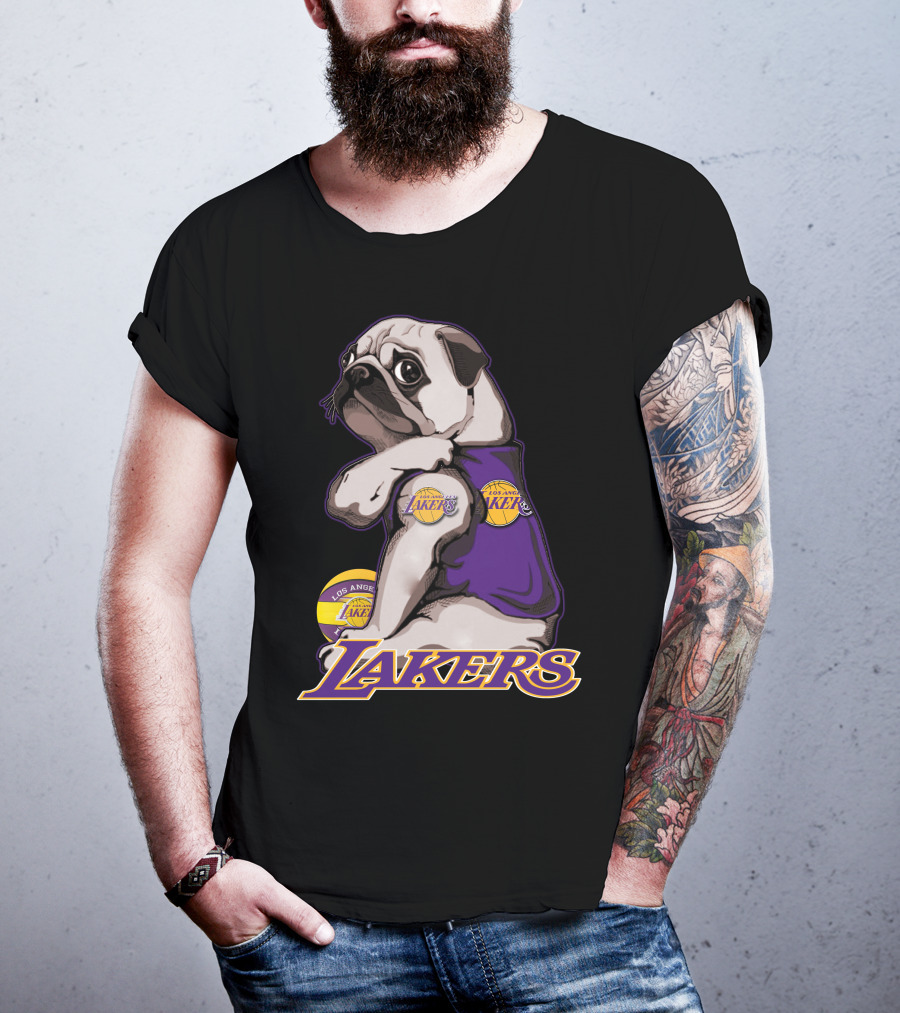 Pug Los Angeles Lakers Basketball T-Shirt