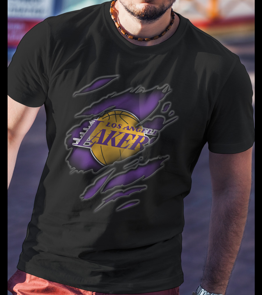 Los Angeles Lakers Torn Basketball Claw Marks T-Shirt