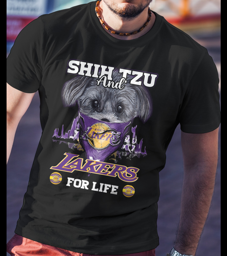 Shih Tzu And Los Angeles Lakers For Life T-Shirt