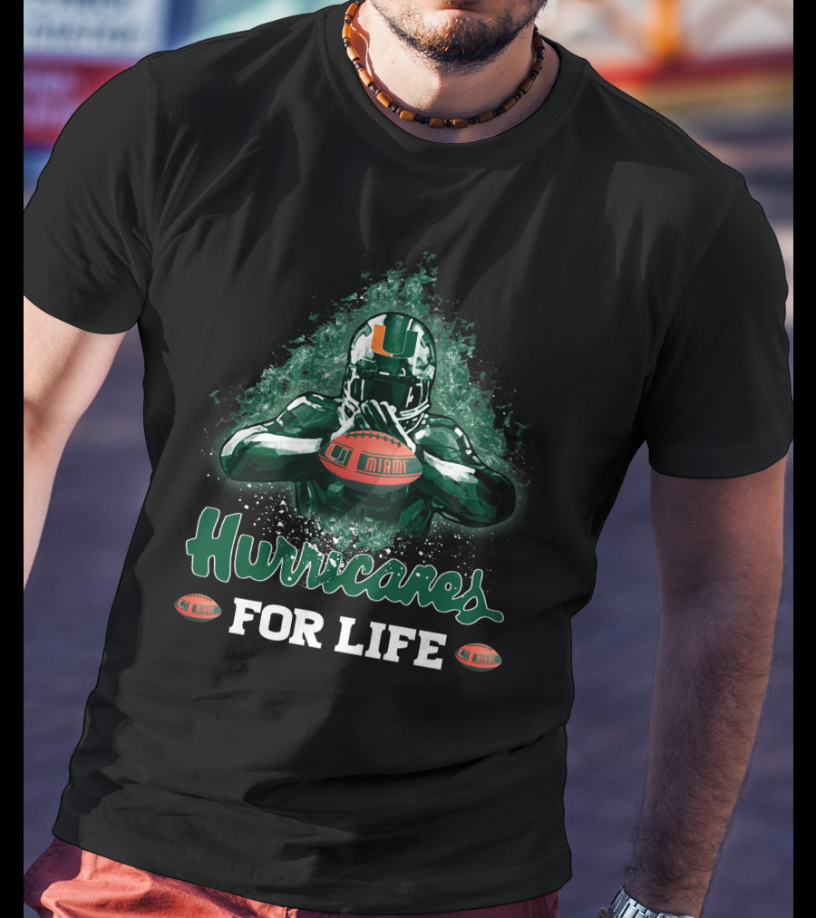 Hurricanes For Life Miami Football T-Shirt