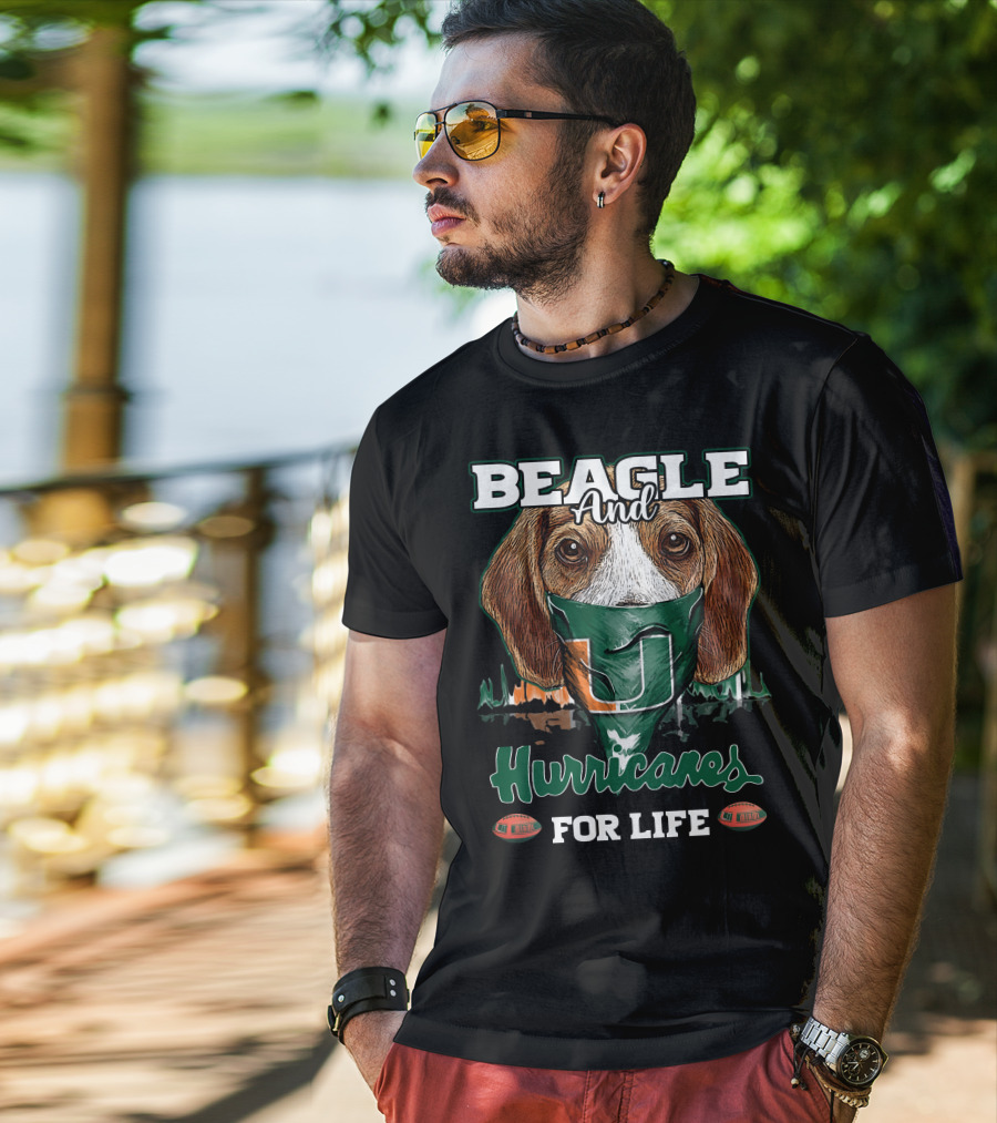 Beagle And Hurricanes For Life Miami Hurricanes U T-Shirt