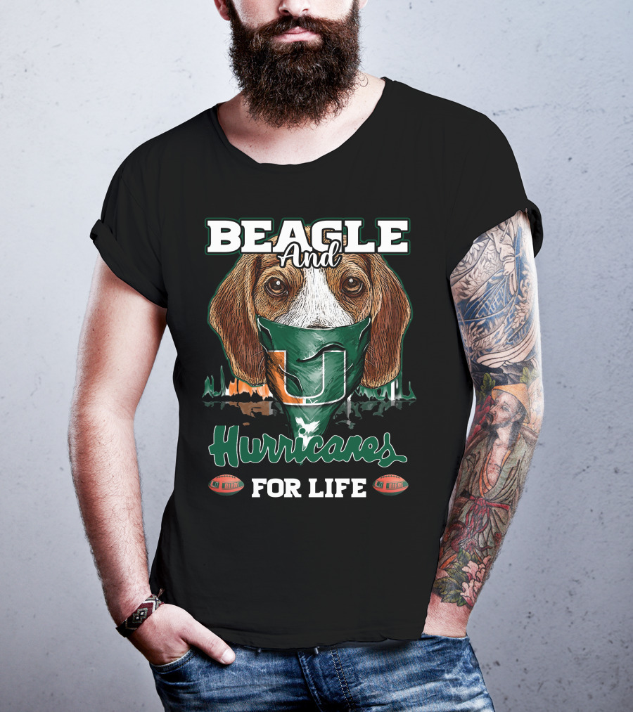 Beagle And Hurricanes For Life Miami Hurricanes U T-Shirt