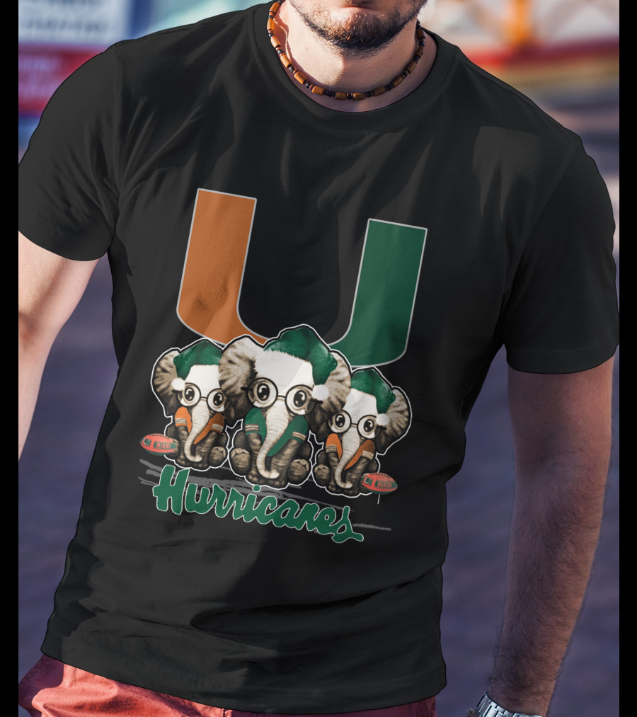 Miami Hurricanes Elephants Xmas T-Shirt