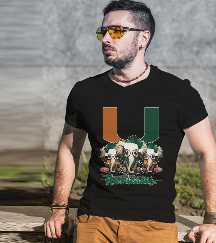 Miami Hurricanes Elephants Xmas T-Shirt