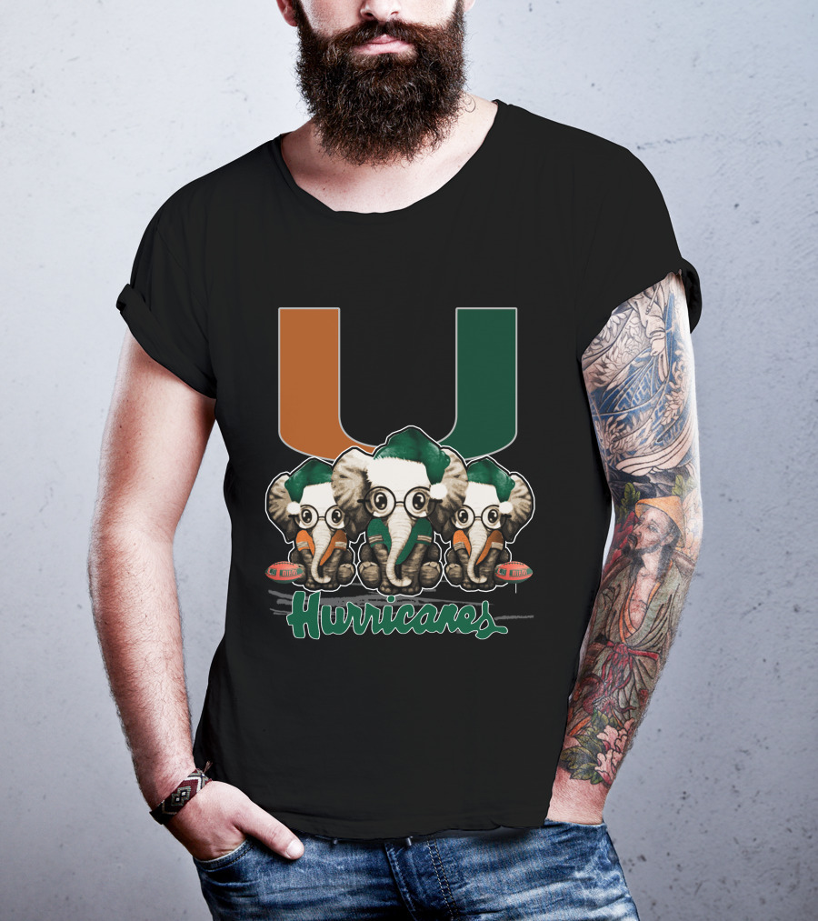 Miami Hurricanes Elephants Xmas T-Shirt