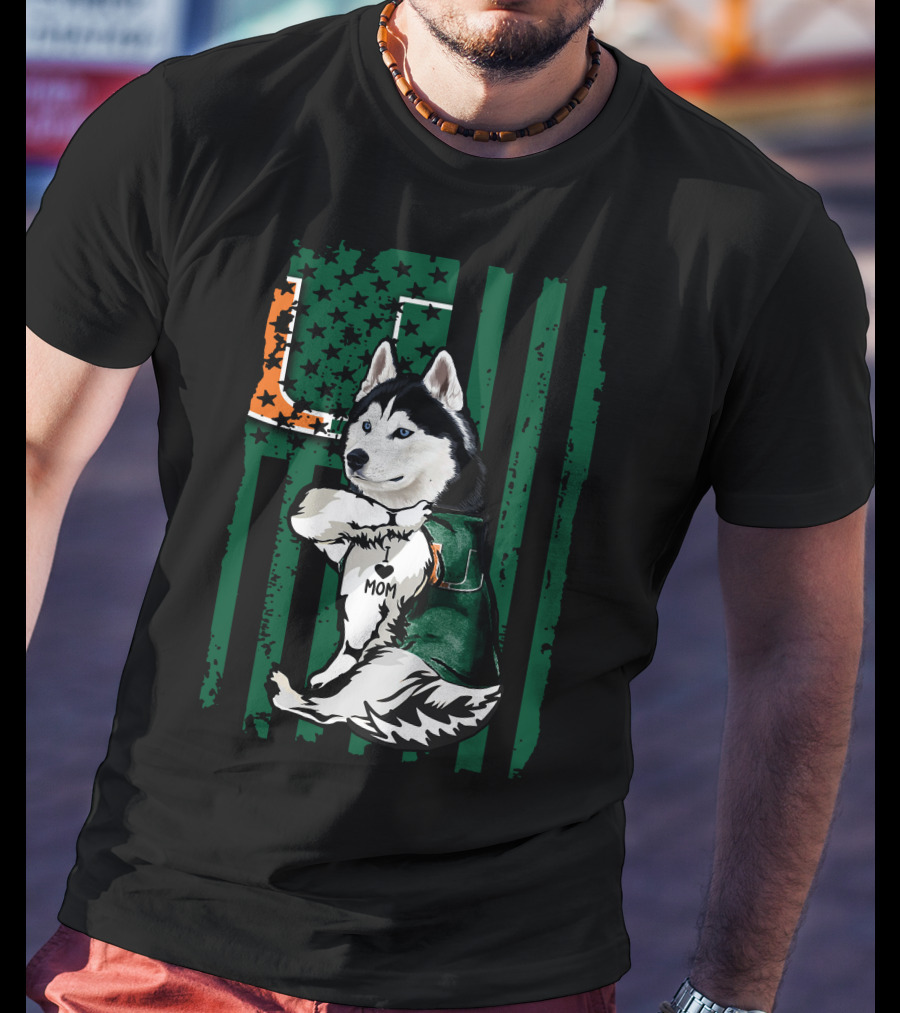 Siberian Husky Miami Hurricanes U Mom T-Shirt