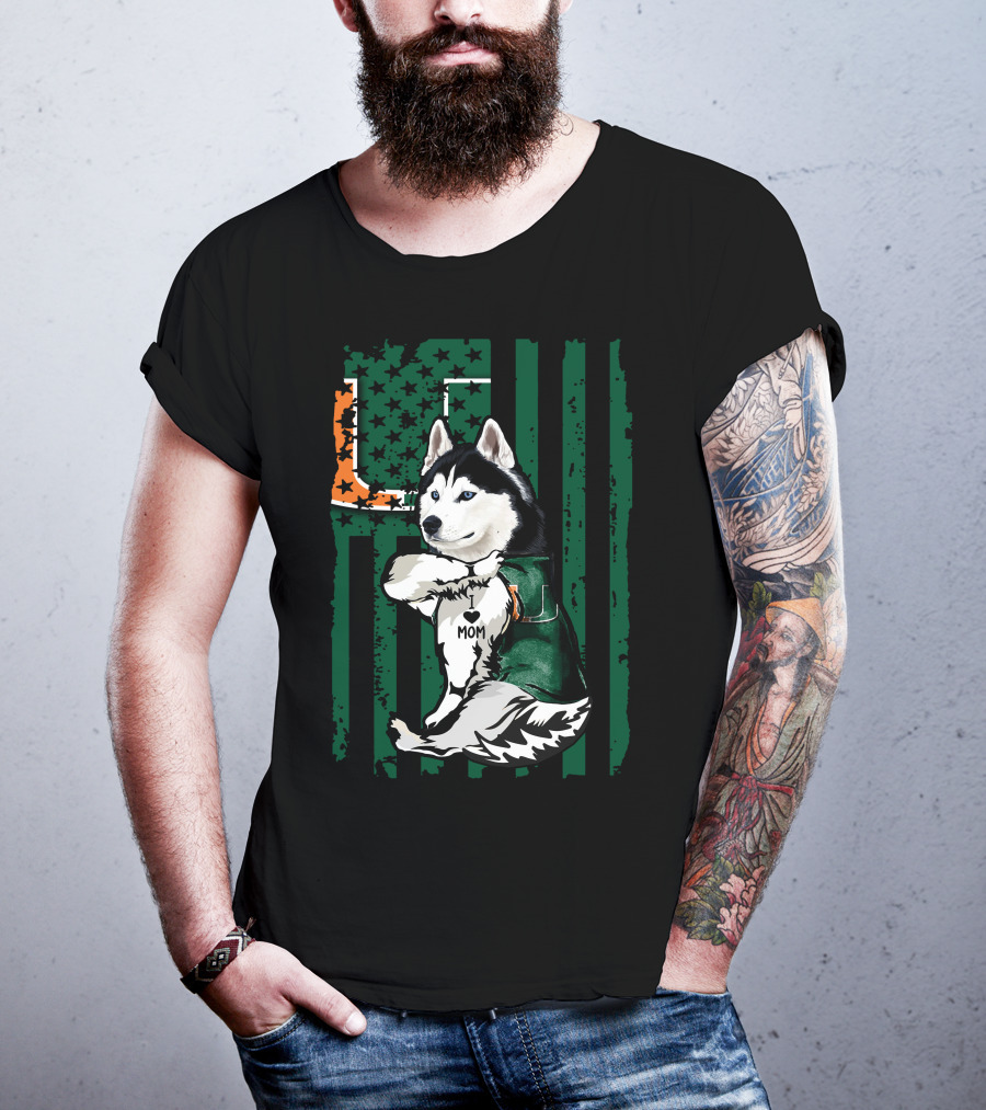 Siberian Husky Miami Hurricanes U Mom T-Shirt