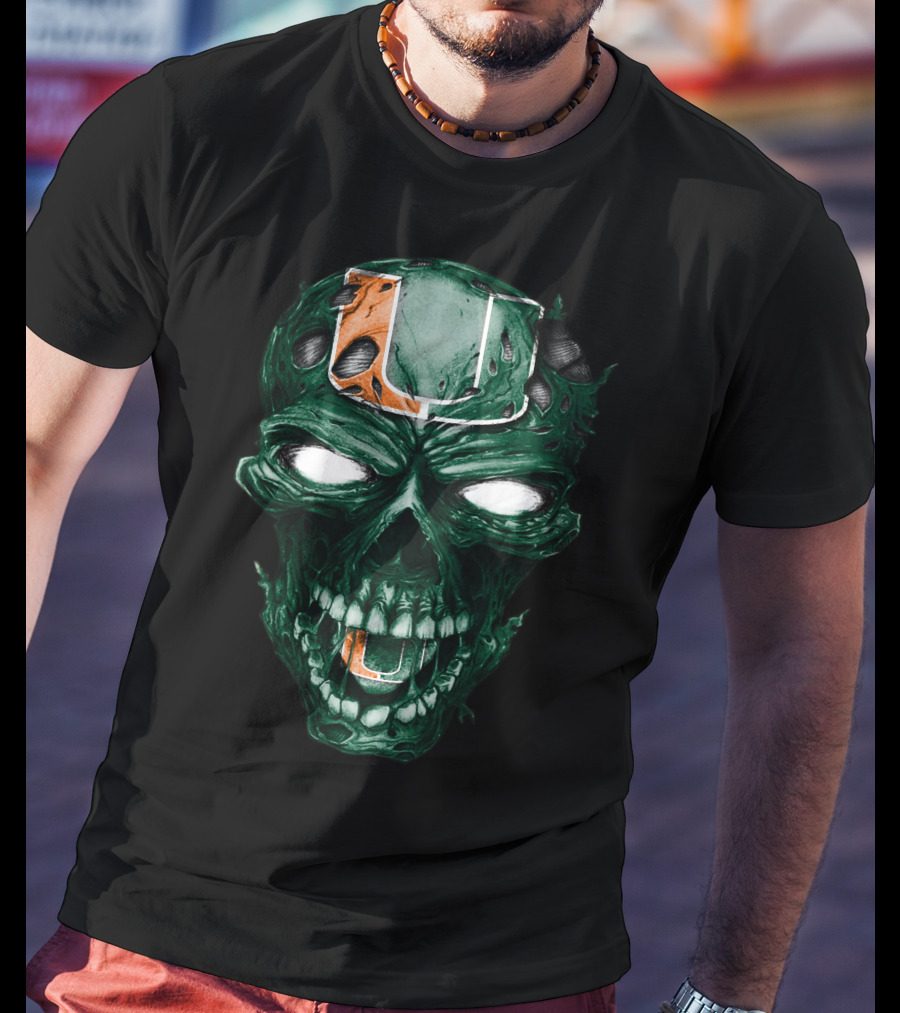 Miami Hurricanes Skull U T-Shirt