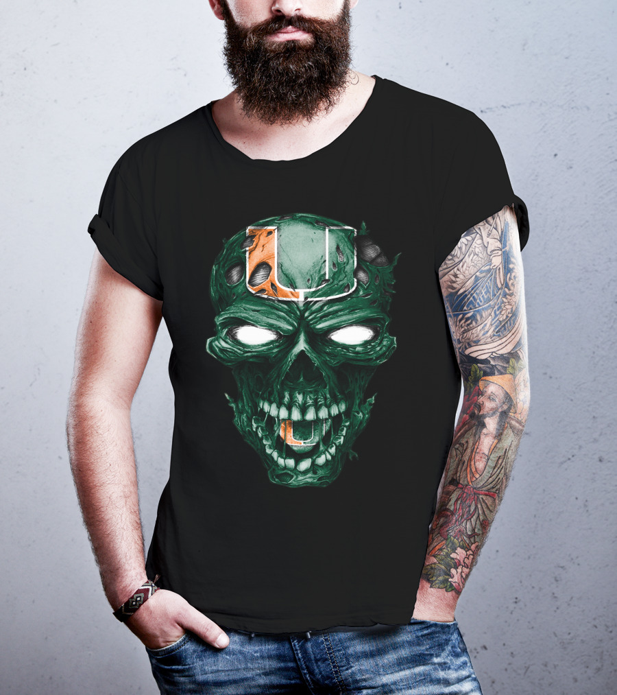 Miami Hurricanes Skull U T-Shirt