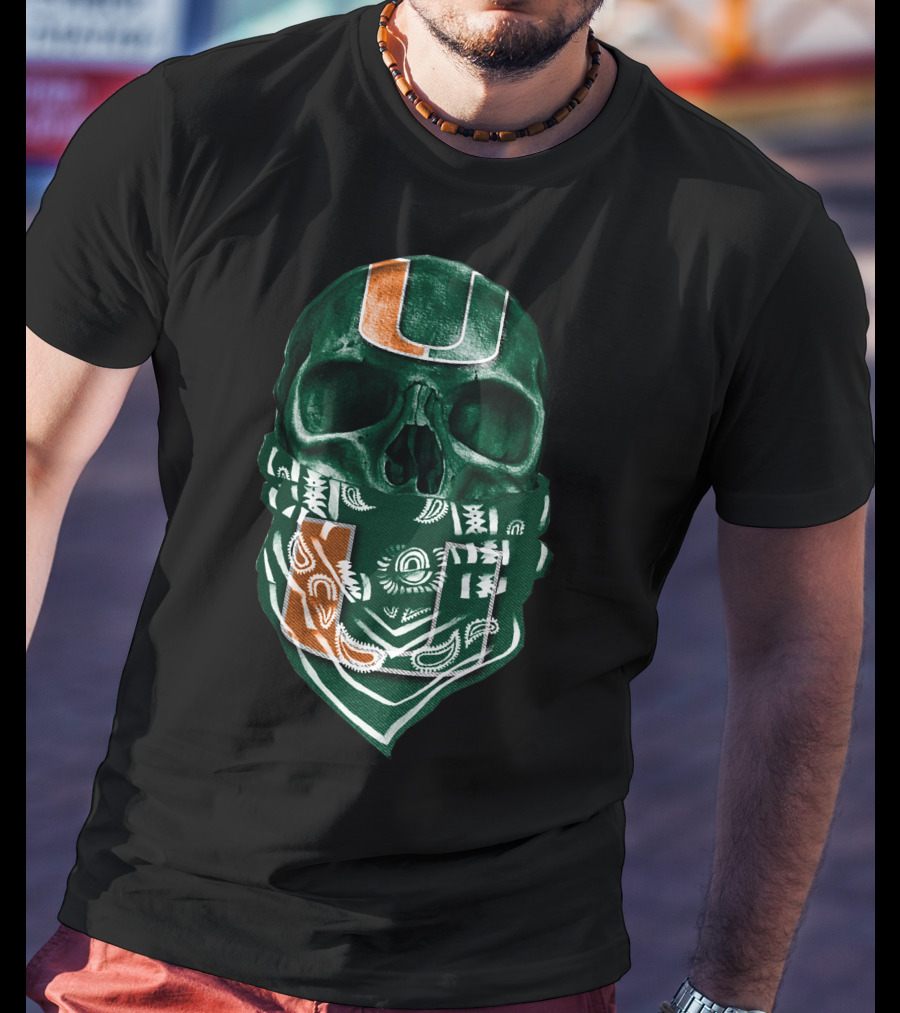 Skull Bandana Miami Hurricanes U T-Shirt
