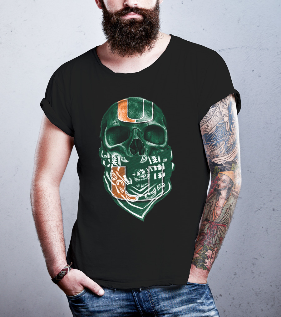 Skull Bandana Miami Hurricanes U T-Shirt