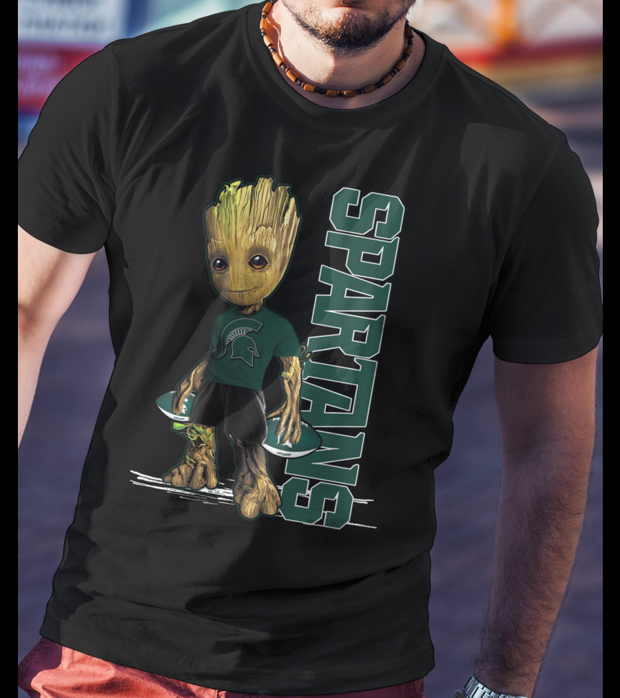Groot Michigan State Spartans Team Spirit T-Shirt