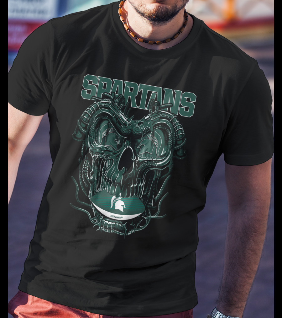 Spartans Dragonskull Michigan State Football Helmet T-Shirt
