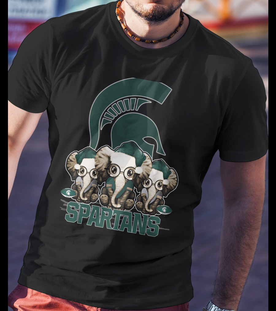 Elephant Christmas Michigan State Spartans Trio T-Shirt