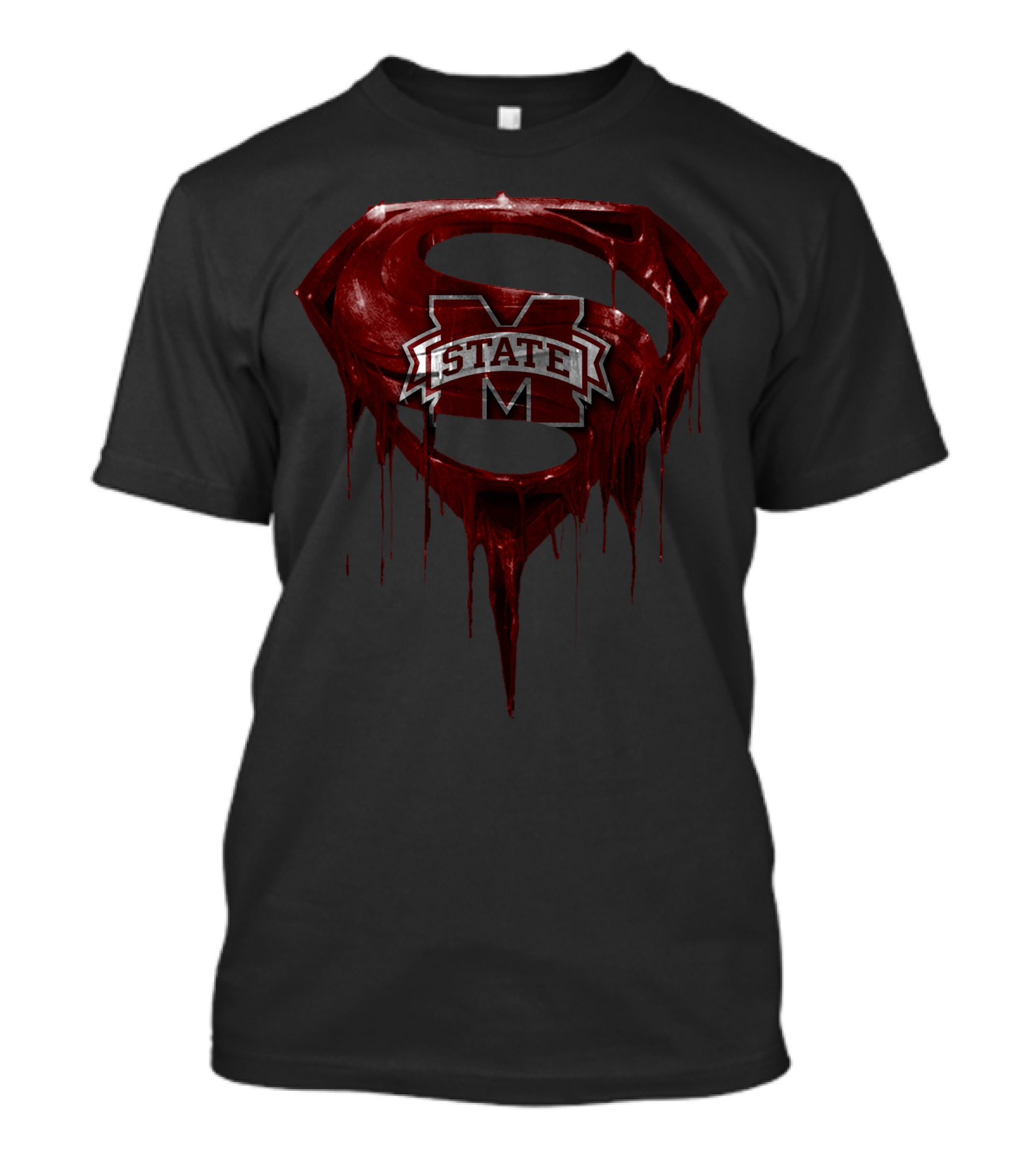 Mississippi State Bulldogs Superman Dripping T-Shirt
