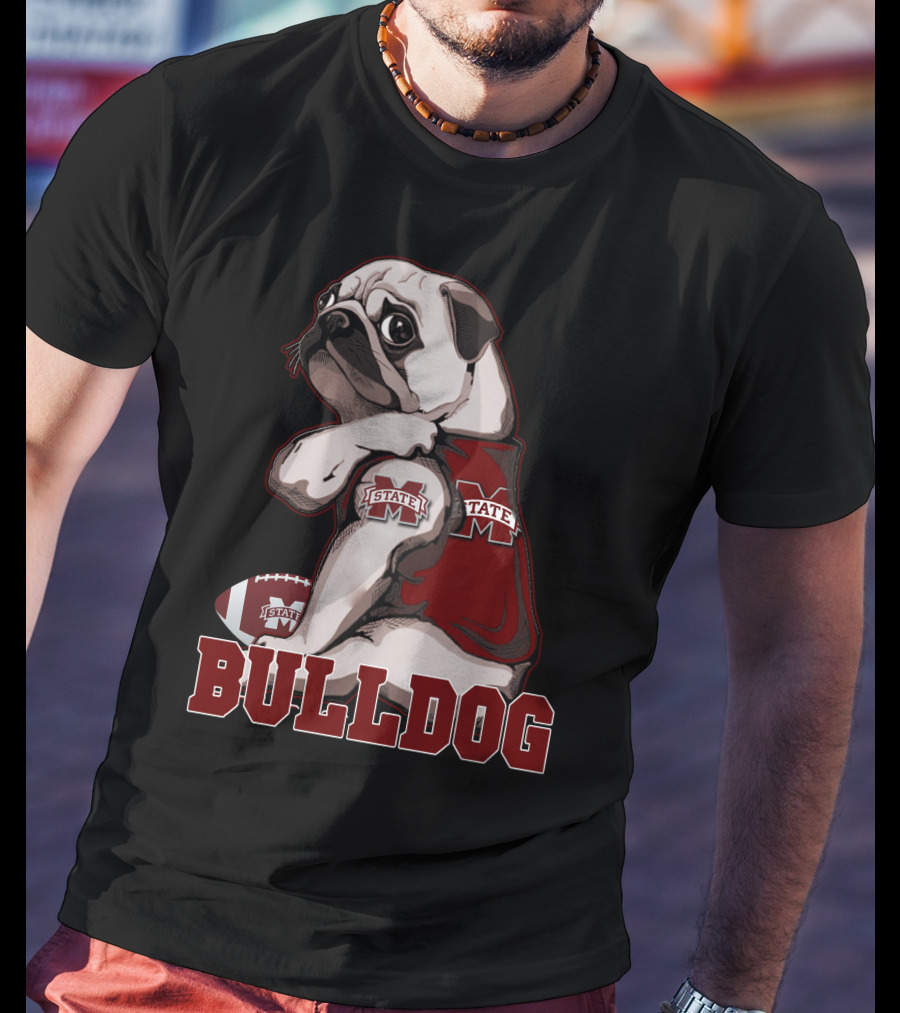 Pug Bulldogs Mississippi State Football State M T-Shirt