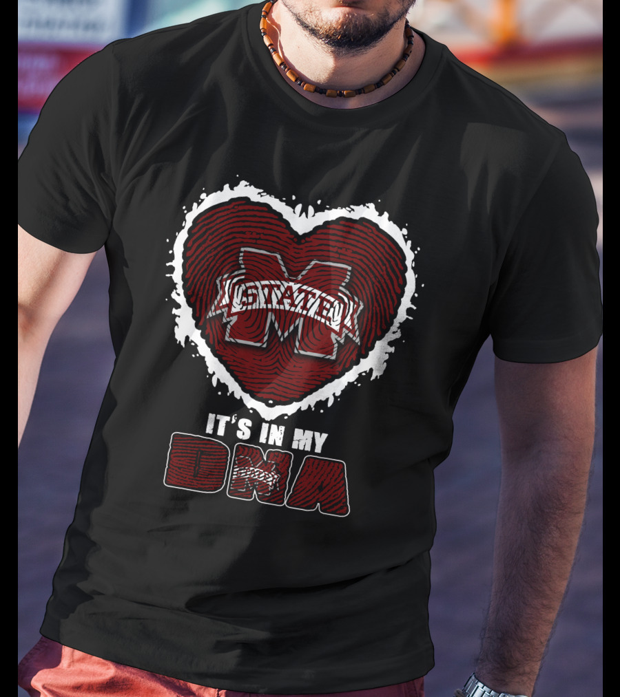 Mississippi State Bulldogs It's In My DNA Heart T-Shirt