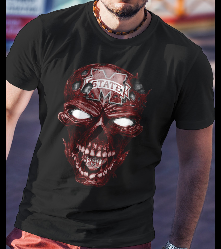 Mississippi State Bulldogs Skull T-Shirt