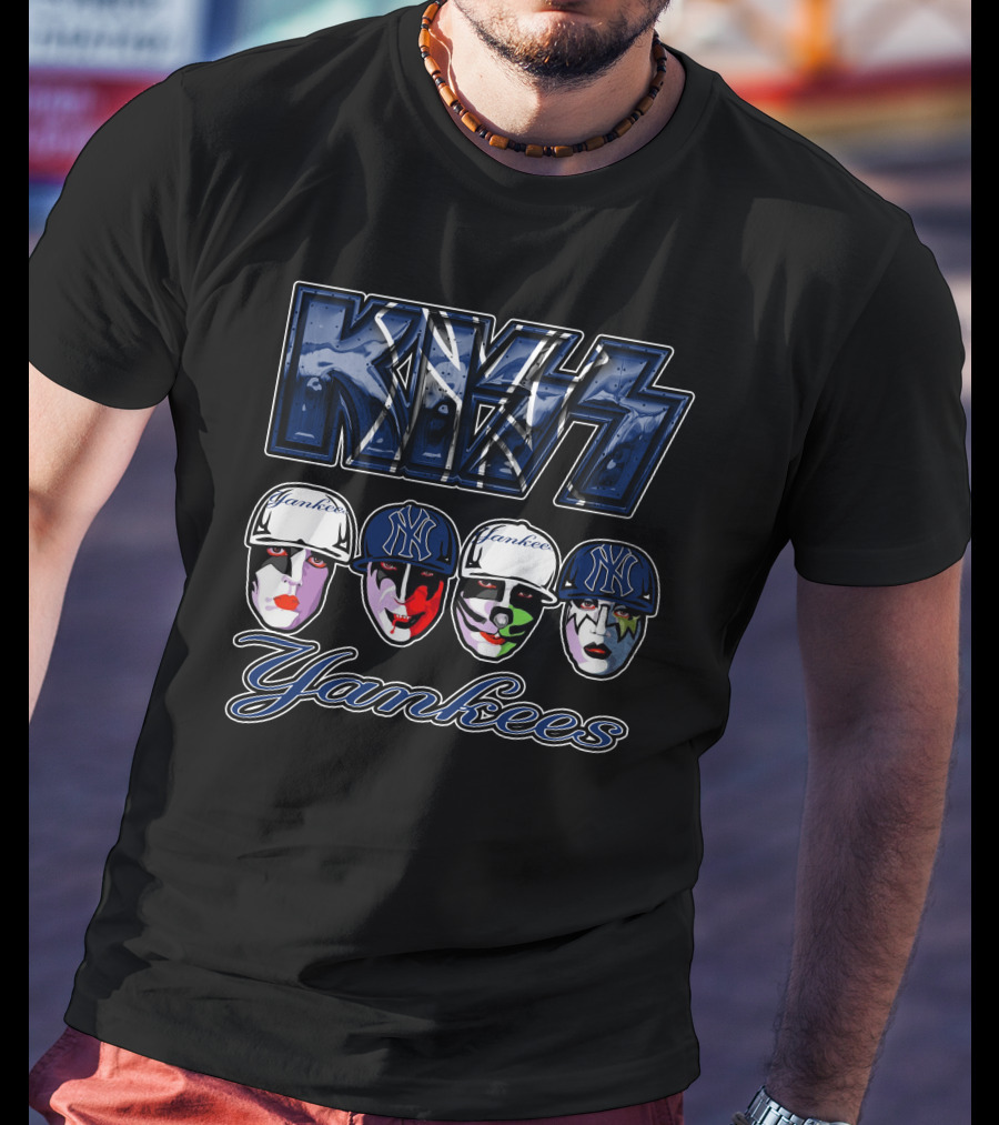 Kiss Yankees New York Yankees Face Paint Baseball Caps T-Shirt