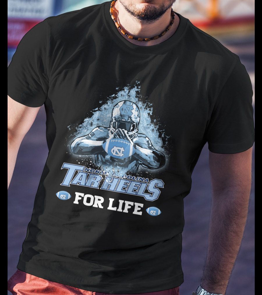 North Carolina Tar Heels For Life Football Player Helmet T-Shirt