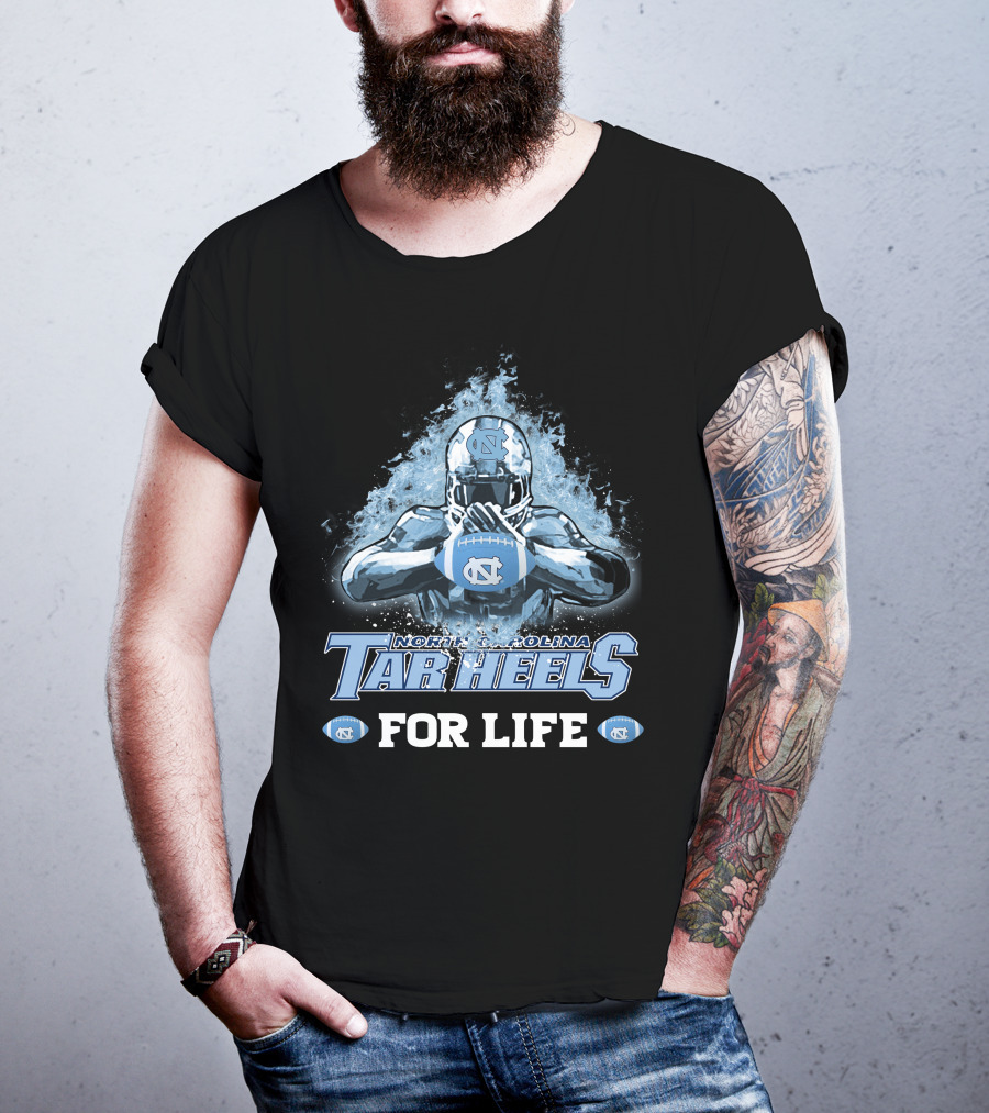 North Carolina Tar Heels For Life Football Player Helmet T-Shirt