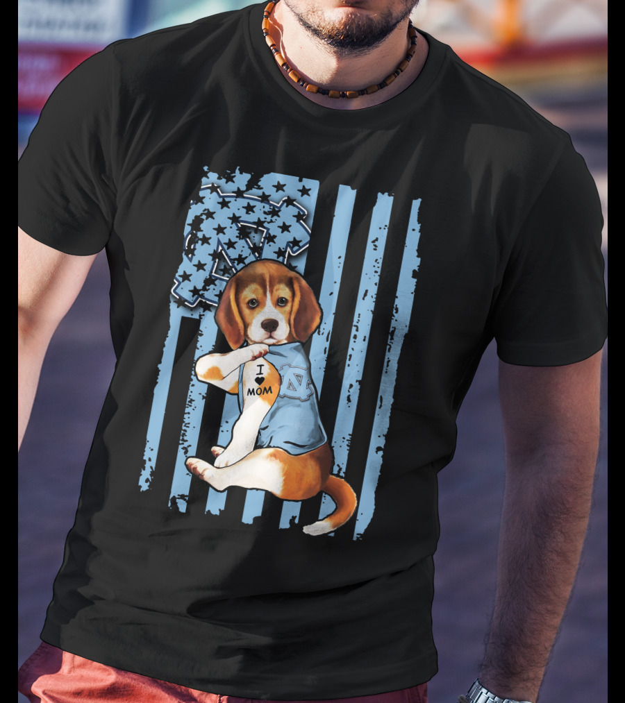 I ❤️ Mom Beagle North Carolina Tar Heels T-Shirt