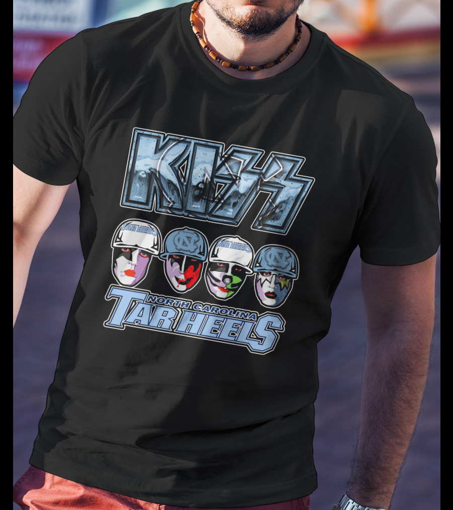 Kiss North Carolina Tar Heels Rock Band Faces Unc Tribute T-Shirt