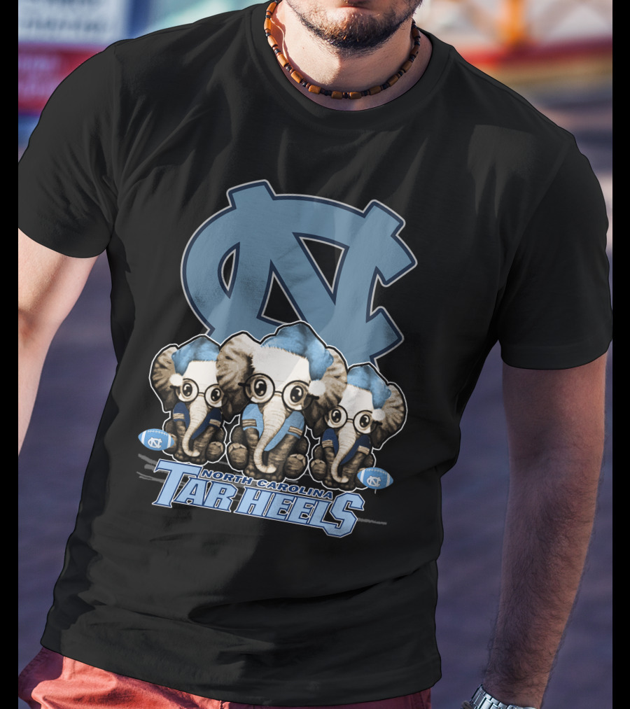 Elephan Xmas North Carolina Tar Heels Holiday Cheer T-Shirt
