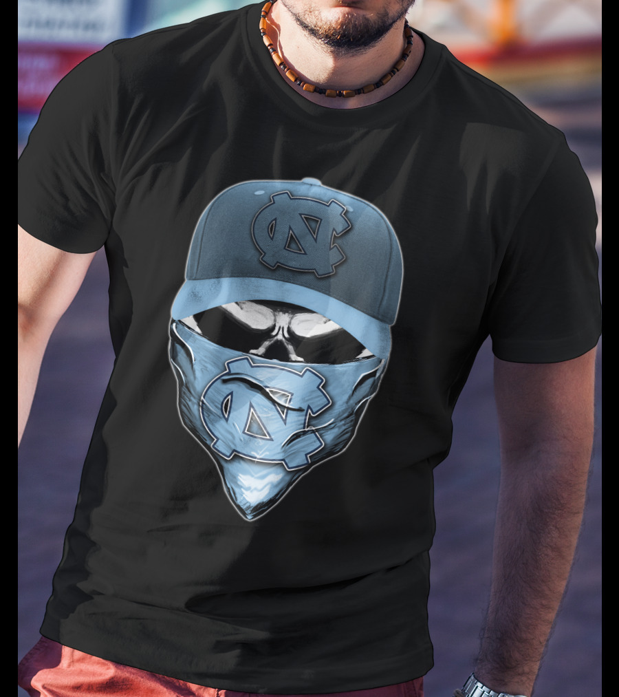 North Carolina Tar Heels Skull Emblem T-Shirt