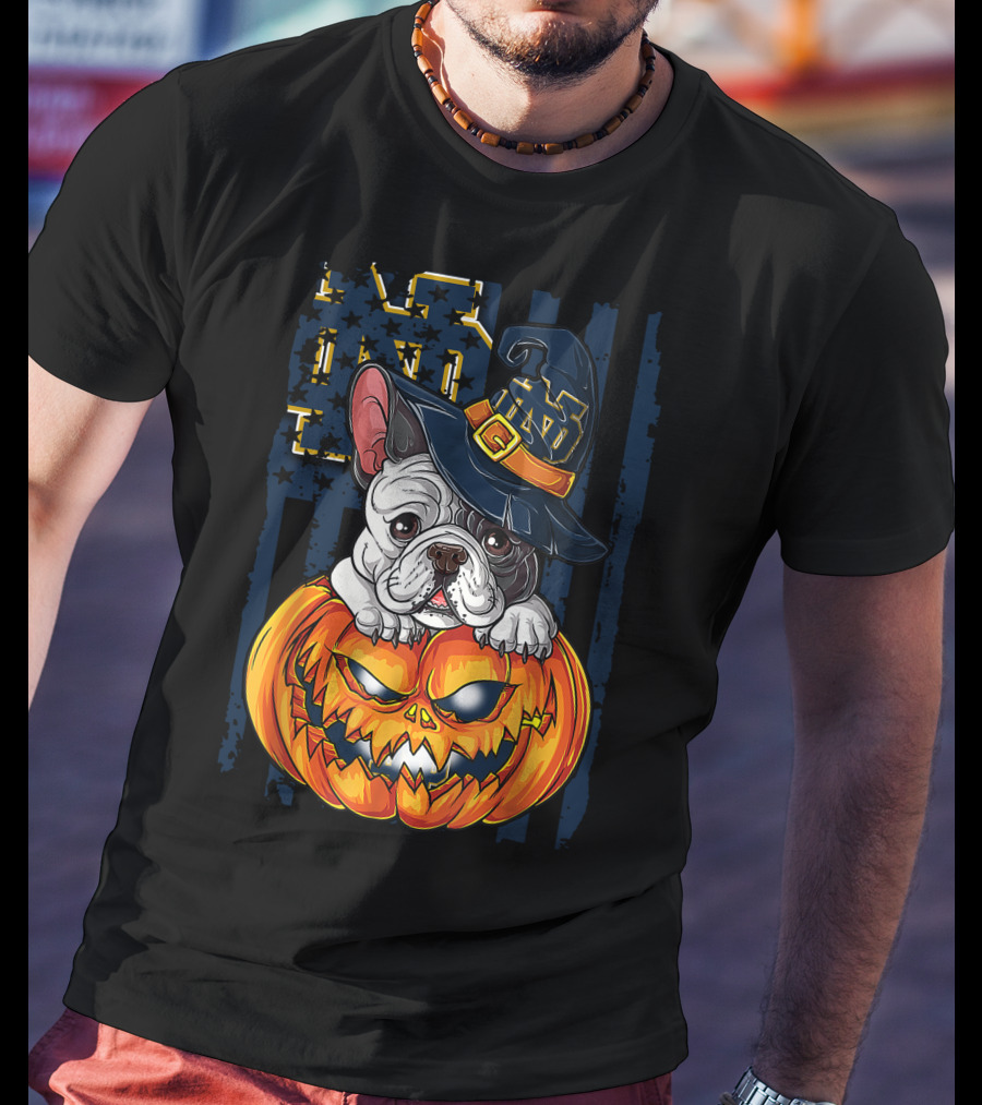 Notre Dame Bulldog Halloween Pumpkin T-Shirt