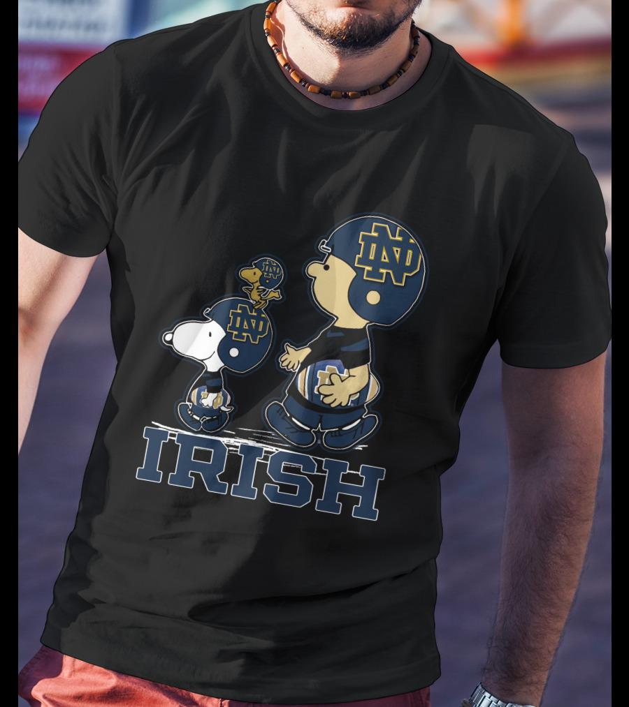 Snpfootball Notre Dame Fighting Irish Peanuts Characters Collaboration T-Shirt