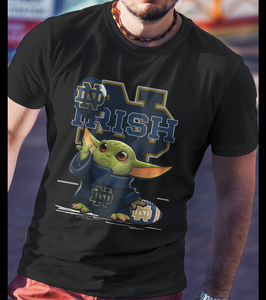 Yoda Notre Dame Irish ND Football Balloon T-Shirt