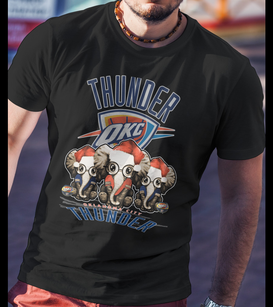 OKC Thunder Christmas Elephants Oklahoma City T-Shirt