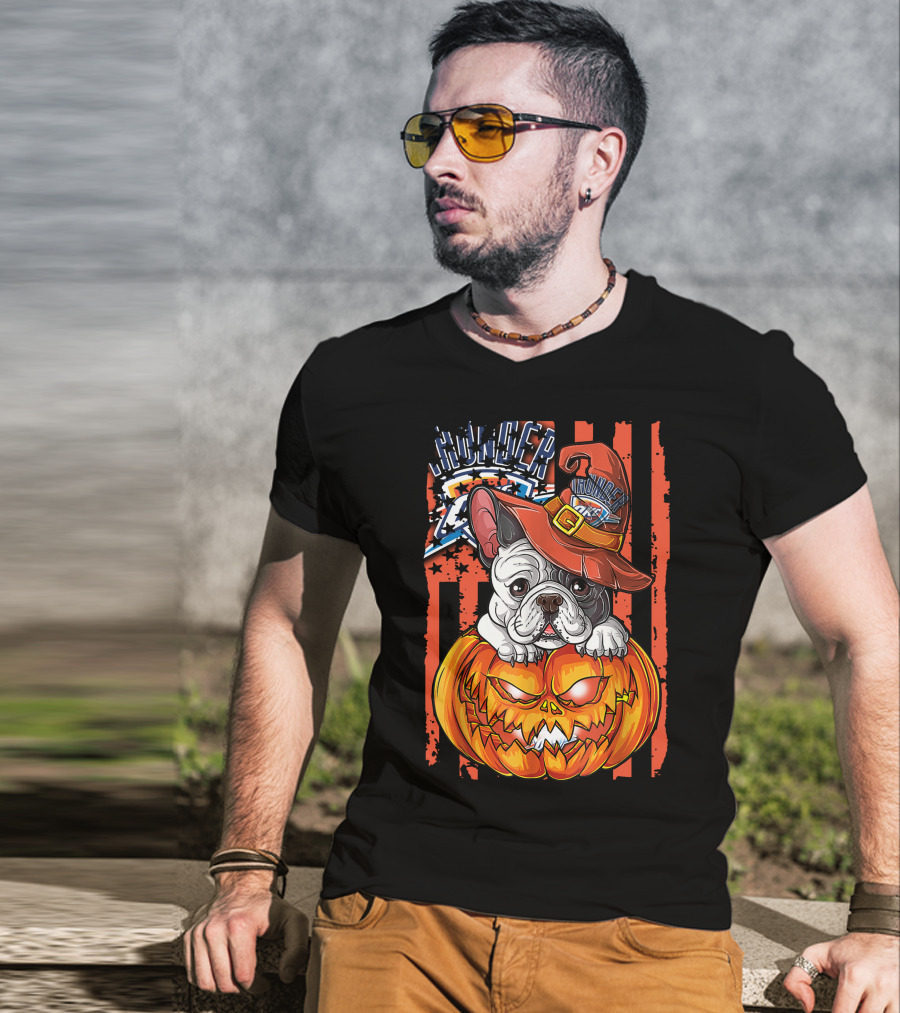 Hlw Bulldog Oklahoma City Thunder Halloween Pumpkin T-Shirt