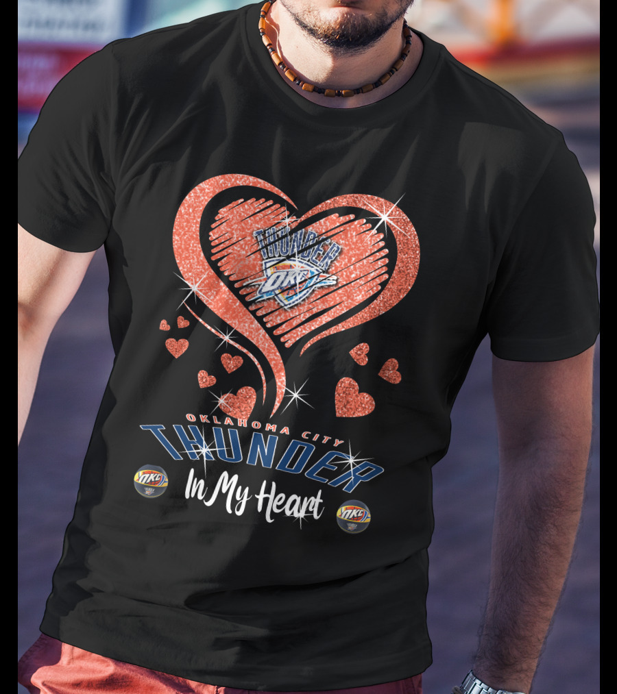 Oklahoma City Thunder Sparkling Heart In My Heart T-Shirt