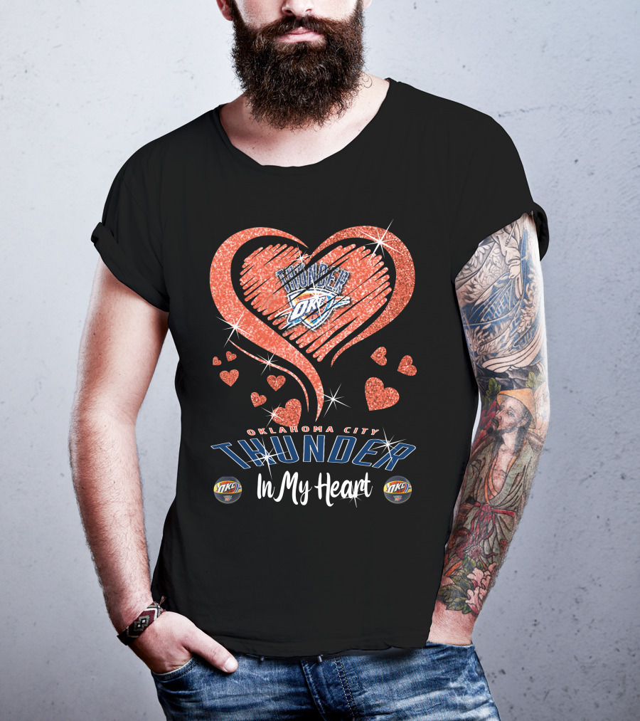 Oklahoma City Thunder Sparkling Heart In My Heart T-Shirt