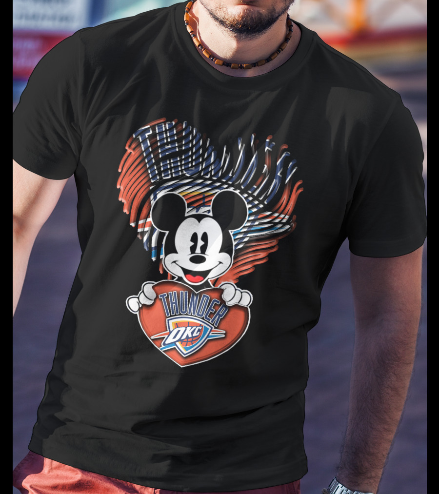 Thunder OKC Mickey Heart T-Shirt