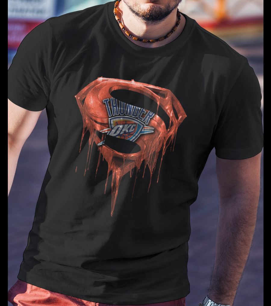 Thunder Okc Oklahoma City Basketball Super Logo Spm T-Shirt