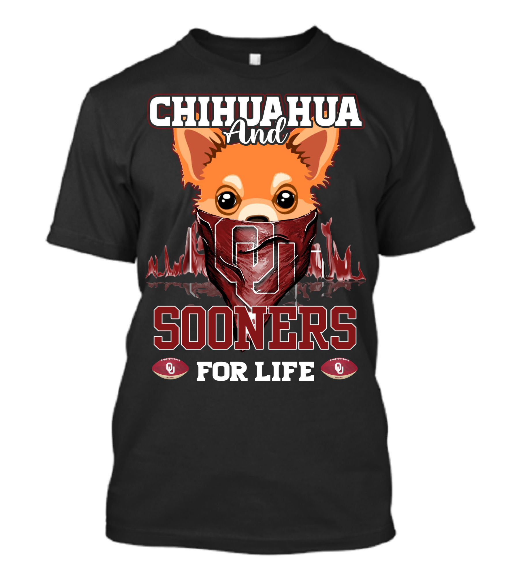 Chihuahua And Oklahoma Sooners For Life T-Shirt