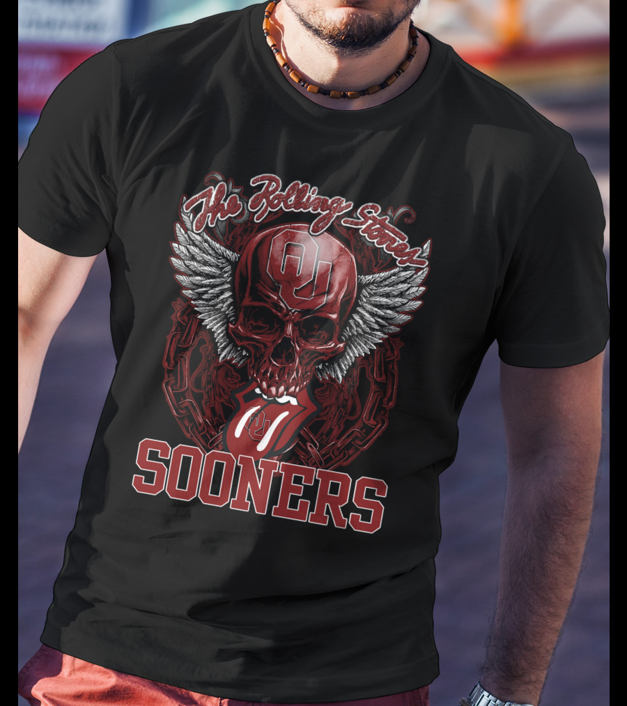 The Rolling Stones Ou Sooners Skull Wings T-Shirt