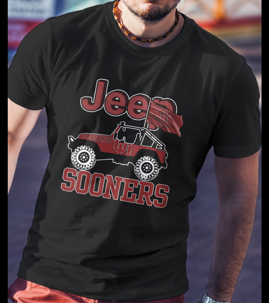 Jeep Oklahoma Sooners OU Flag T-Shirt